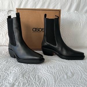 ASOS Design Black Leather Chelsea Boots - Western Inspired